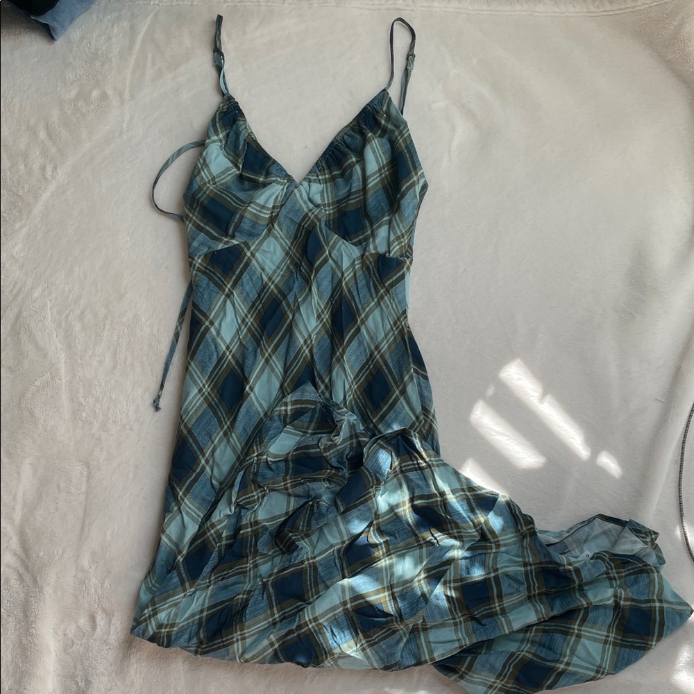 wild fable Blue Plaid Maxi Dress